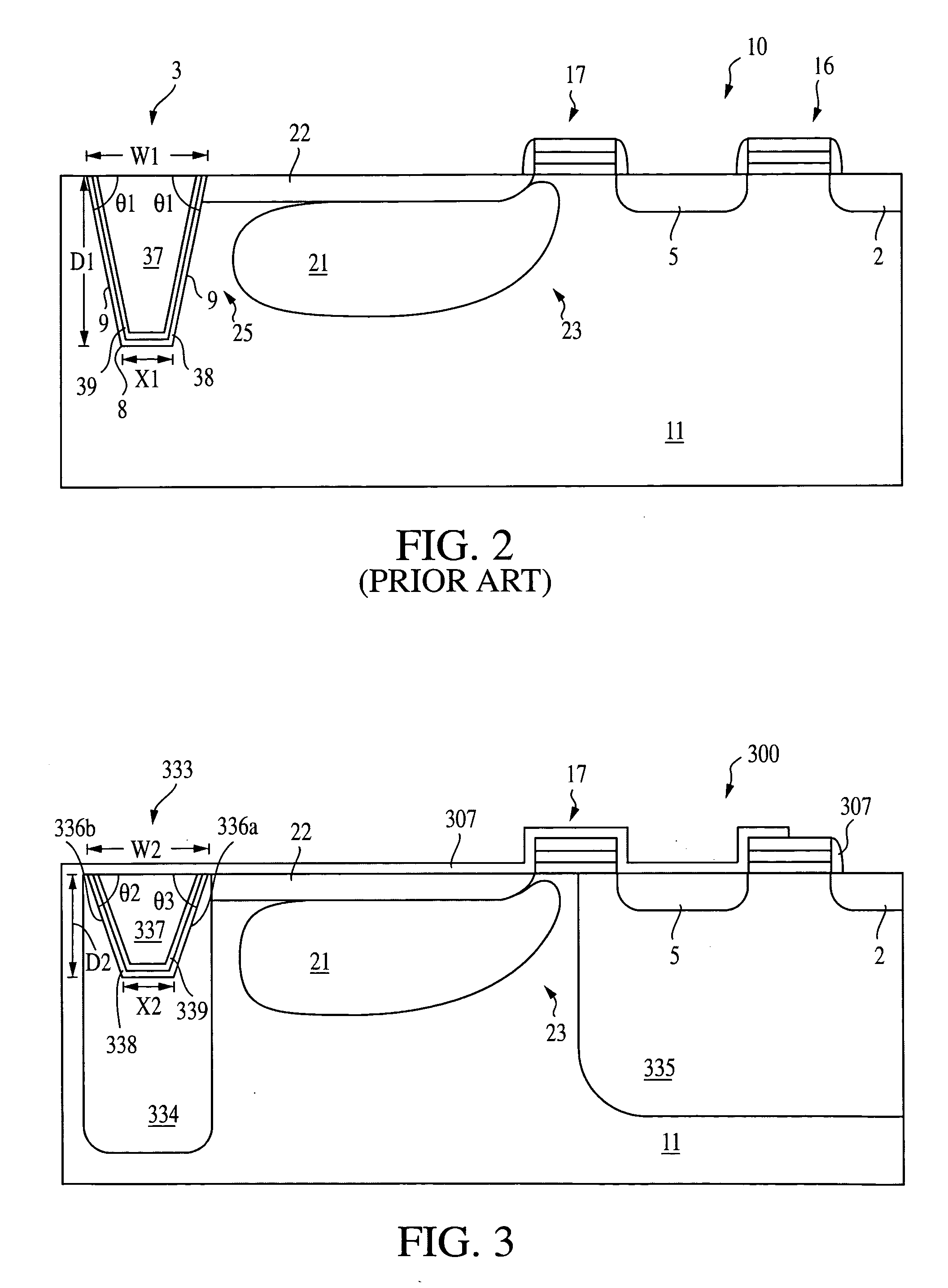 Isolation trench geometry for image sensors