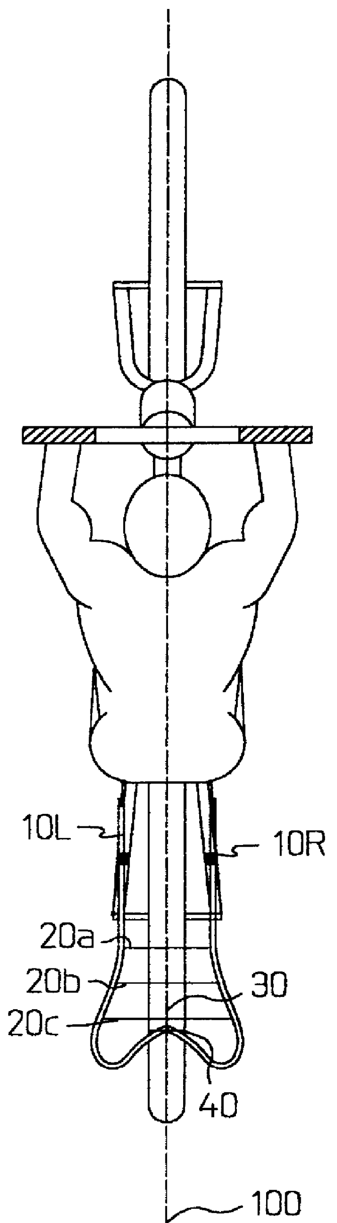 Article carrier for bicycles with centrally suspended hook