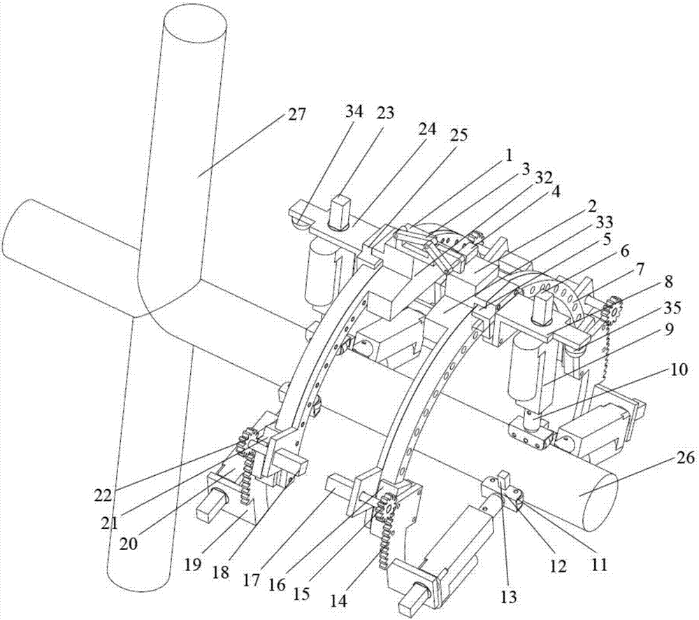 Multi-motion-mode pipeline outer wall climbing detection robot