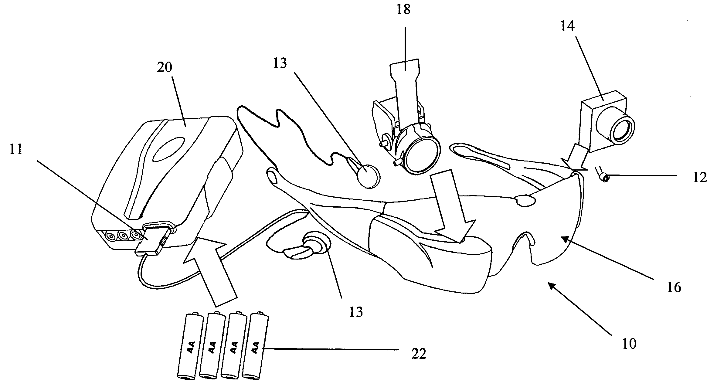 Face-mounted apparatus having spectacles and a video display integrated into the spectacles