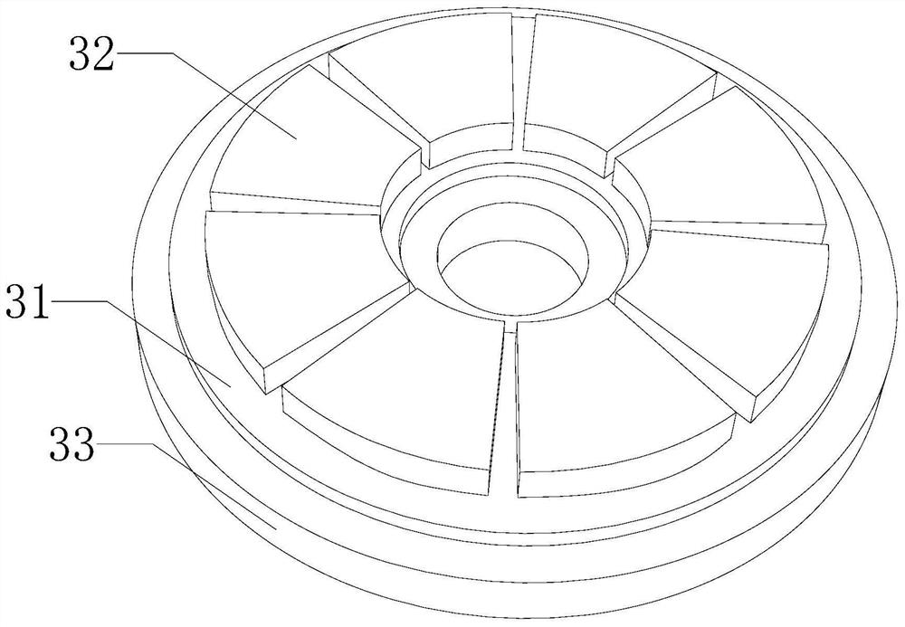 Disc type permanent magnet transmission device with slotted back iron