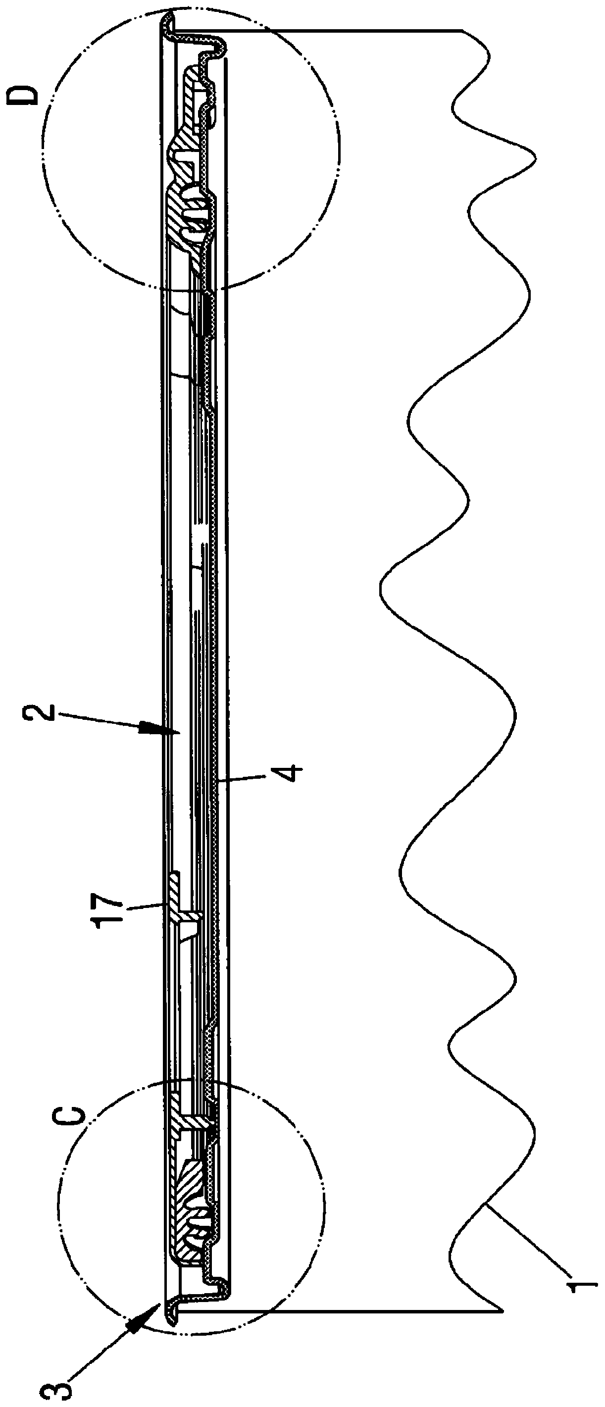 Container for hermetically sealed storage of products, in particular foodstuffs