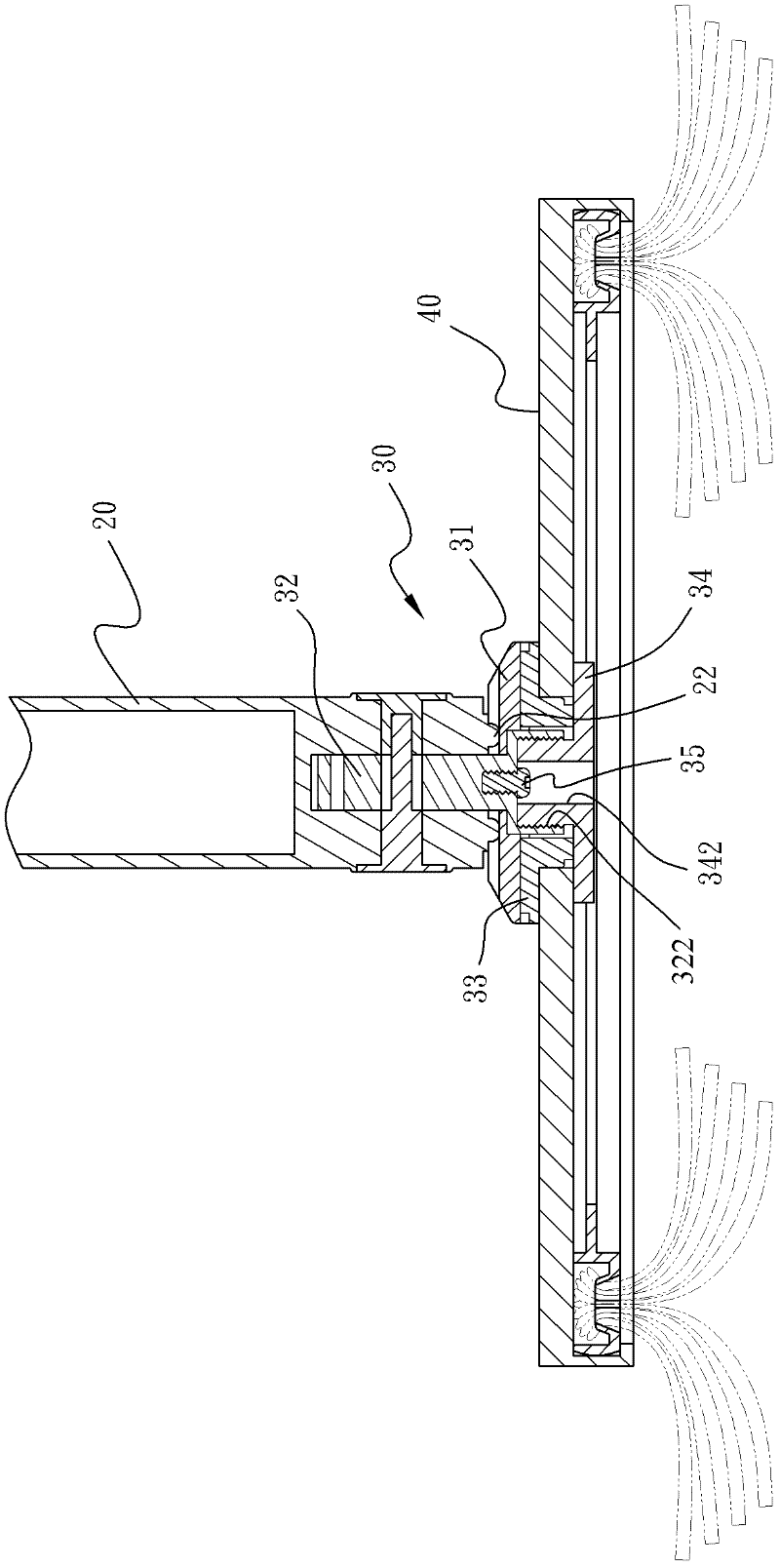 Spiral driving device and mop using same