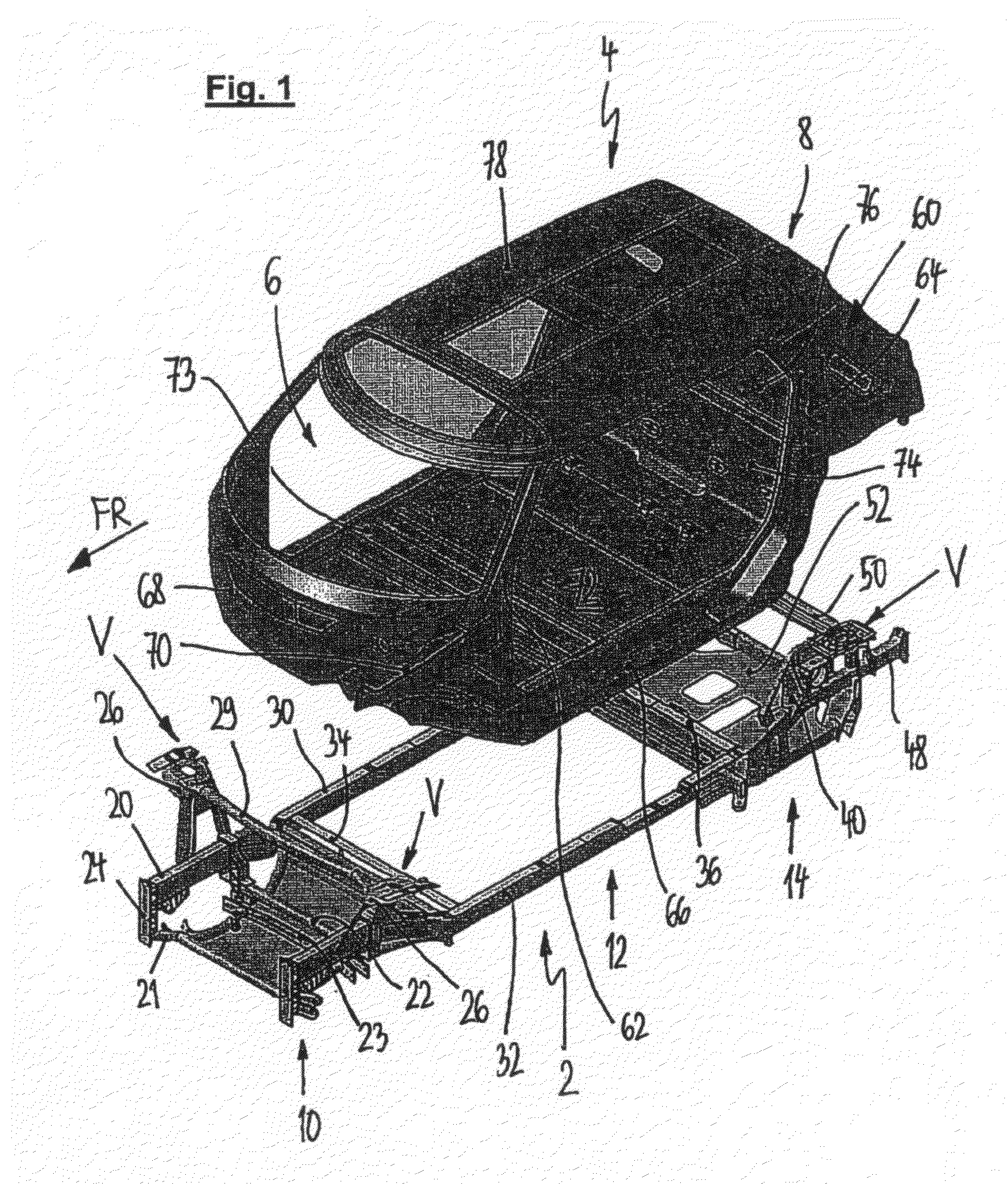 Motor Vehicle Having a Chassis Frame and a Vehicle Body