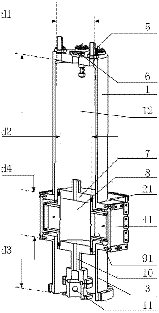 Holed side wall type upper vacuum chamber system of fountain atomic clock