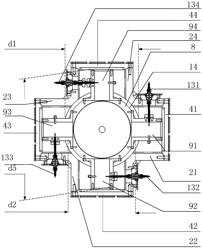 Holed side wall type upper vacuum chamber system of fountain atomic clock