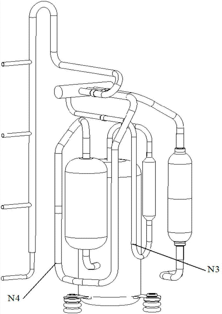 Variable frequency air conditioner compressor and pipeline vibration testing system and method thereof