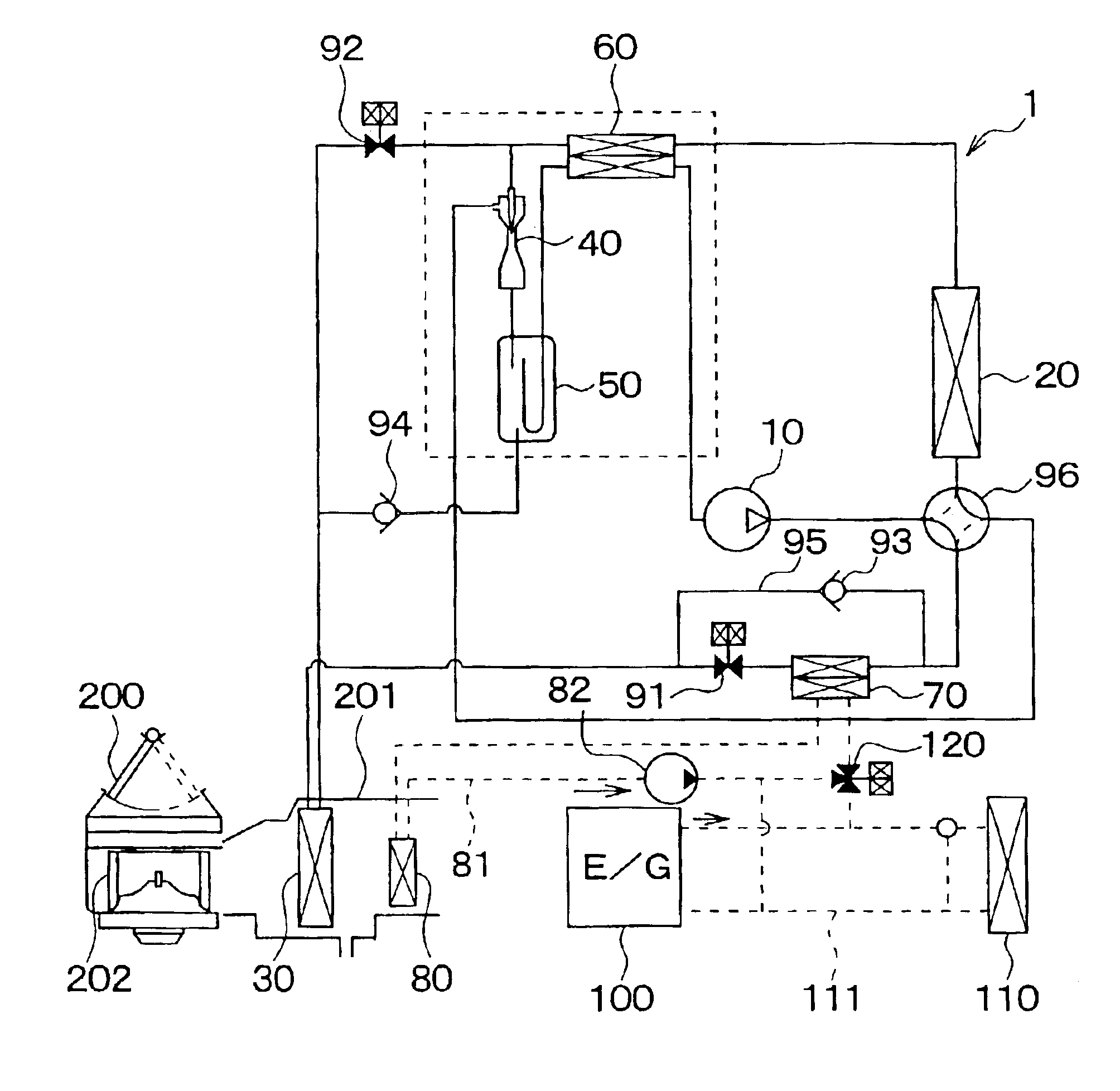 Vehicle air conditioner with vapor-compression refrigerant cycle