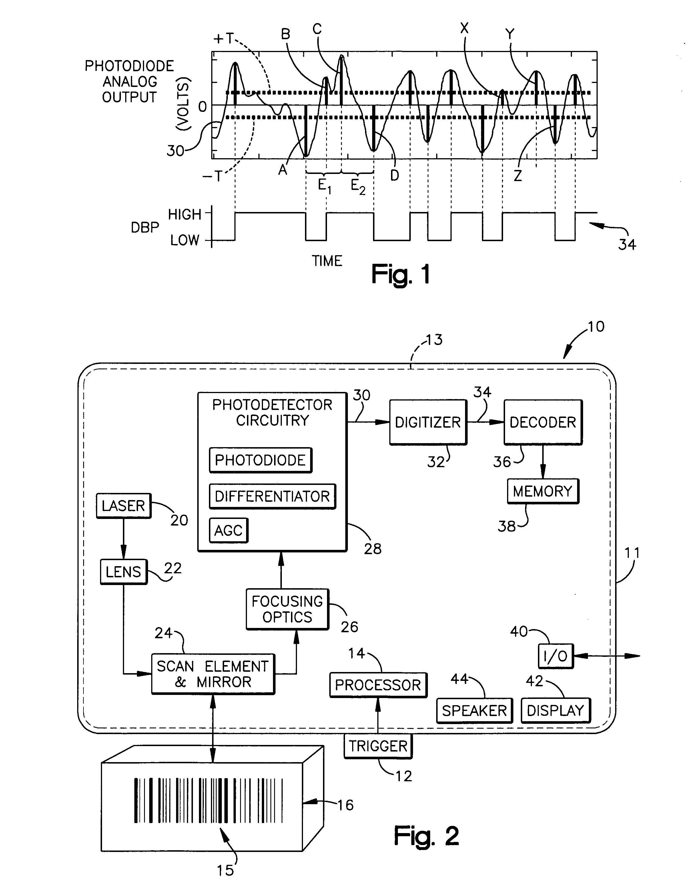 Laser scanner having analog digitizer with increased noise immunity