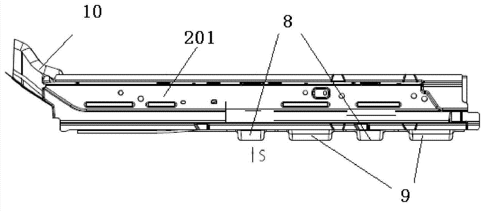 Automobile front floor assembly