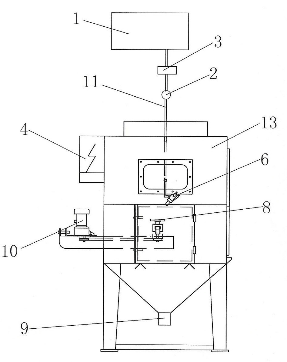 Jet type gas/solid erosion test device