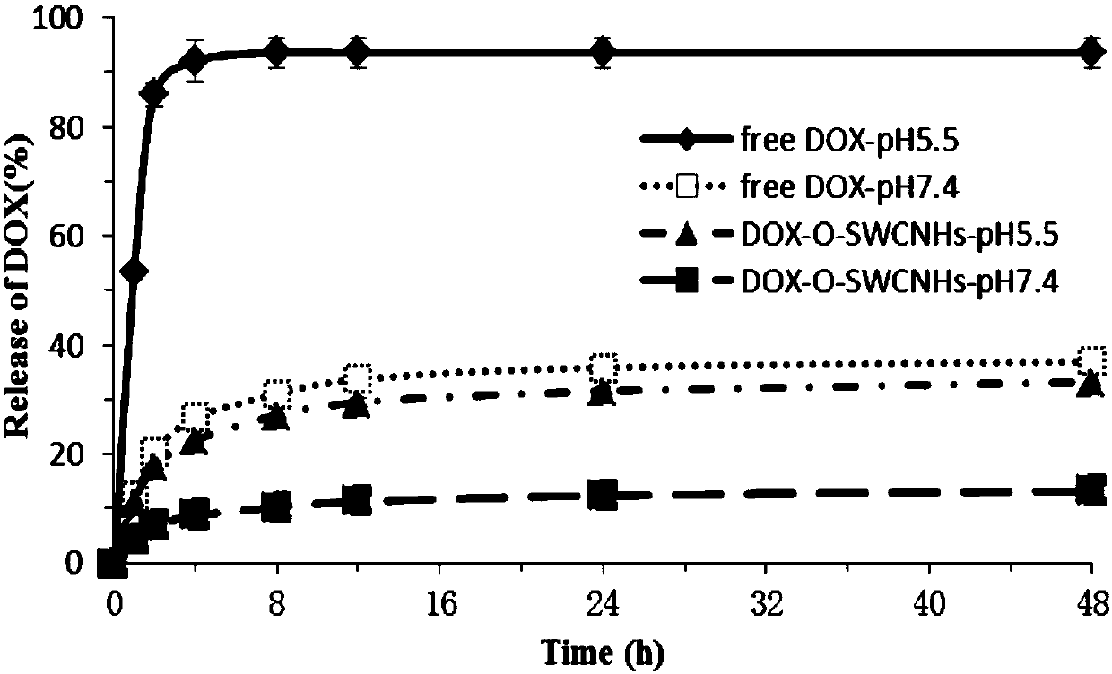 Nuclear-shell-shaped carbon nanohorn/lipidosome nano carrier and preparation method thereof