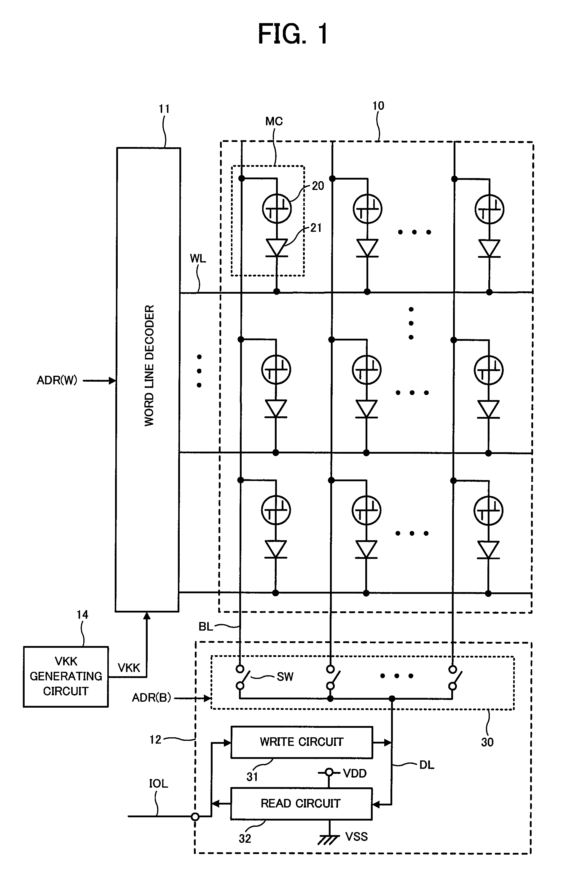 Semiconductor memory device having diode cell structure