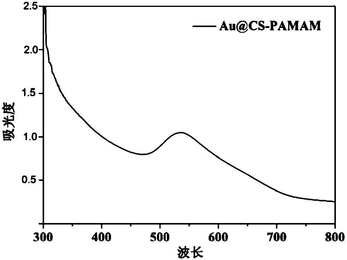 Dendritic macromolecule modified gold nano particles as well as preparation method and application thereof