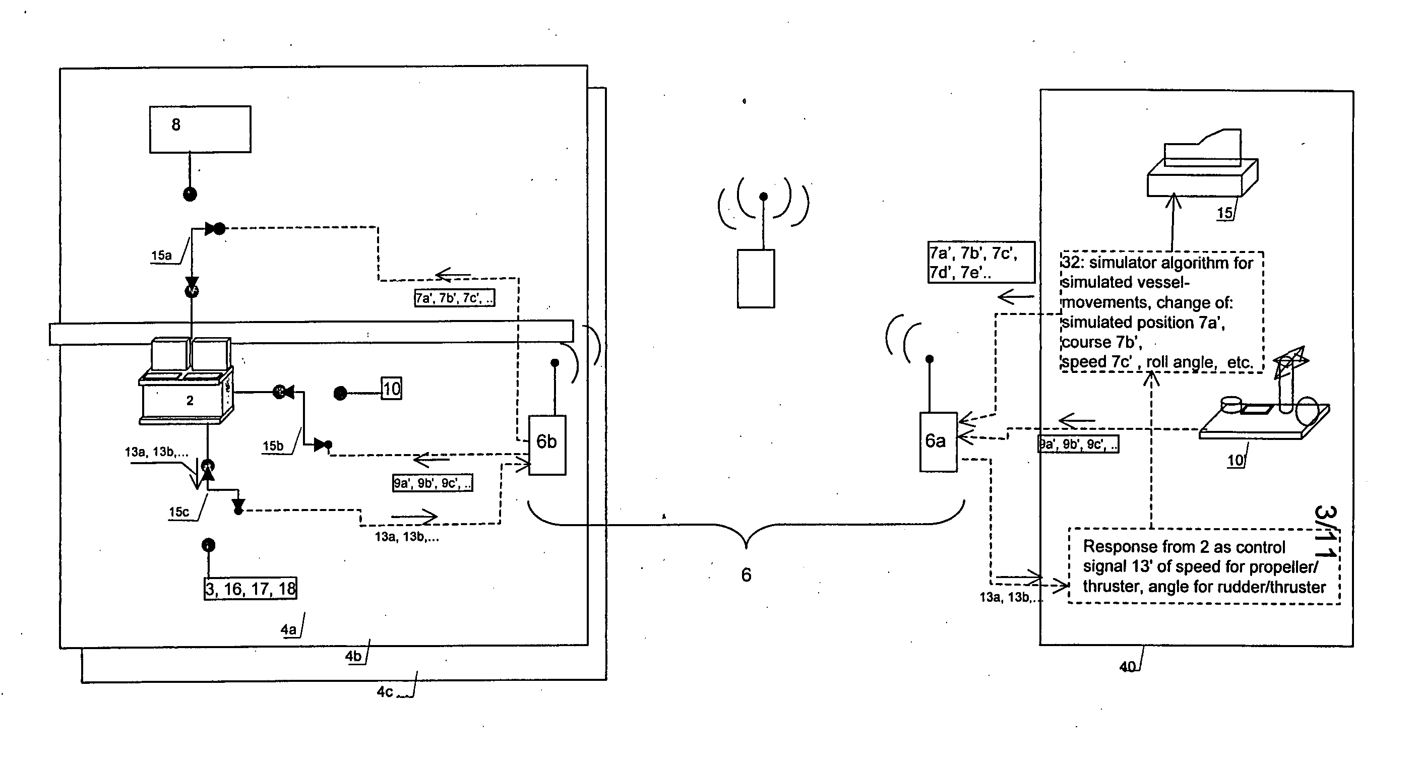 Method and system for testing a control system of a marine vessel