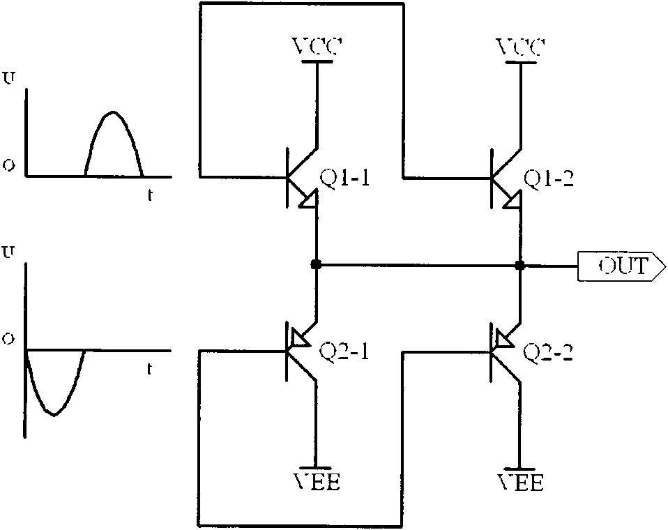 Power synthesis technology device of low-frequency amplifier