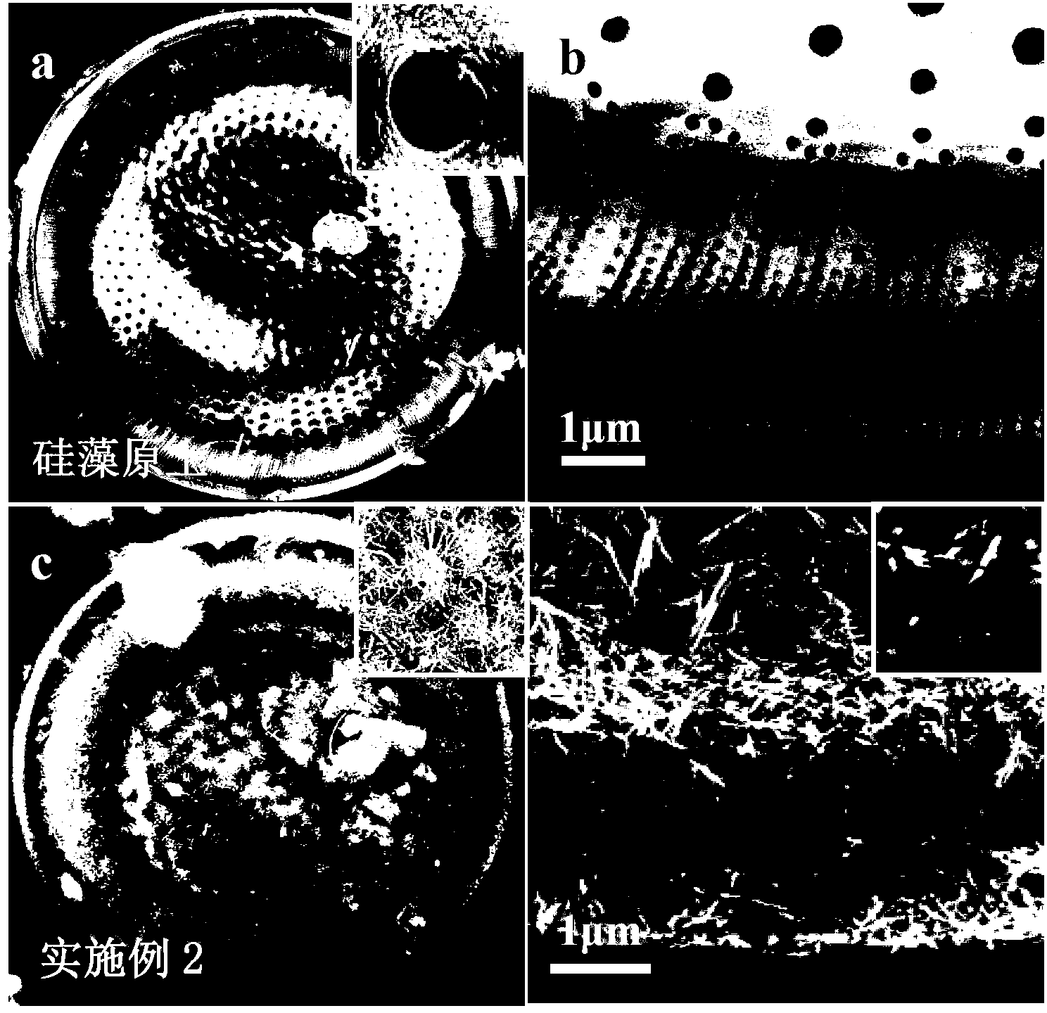 Method for preparing manganese oxide nanowire by deposition on surface of natural porous diatomite