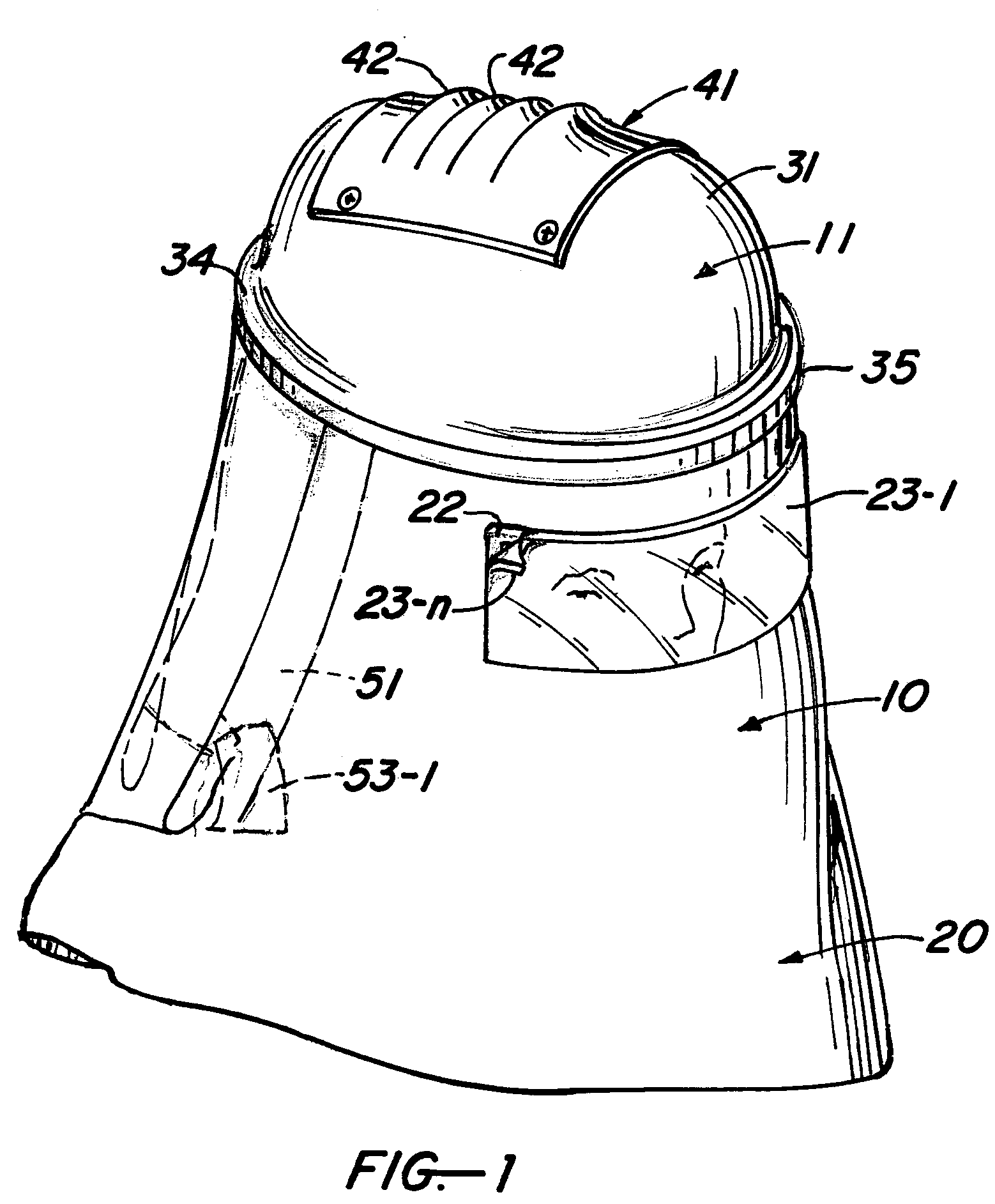 Respiration hood useful in biological, radiological and chemical emergencies