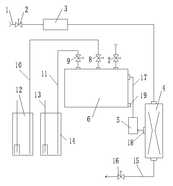 Unpowered pressurized chlorine dioxide automatic-generation mixing sterilizing device