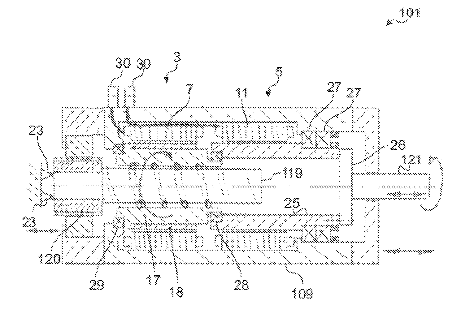 Drive apparatus for driving a worm of an injection molding machine