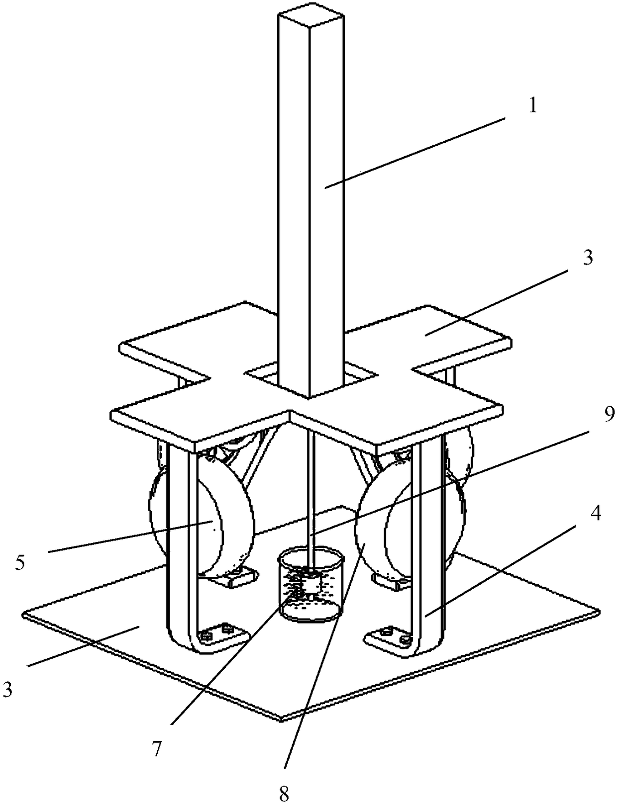 Aeroelastic model testing device based on gas rigidity