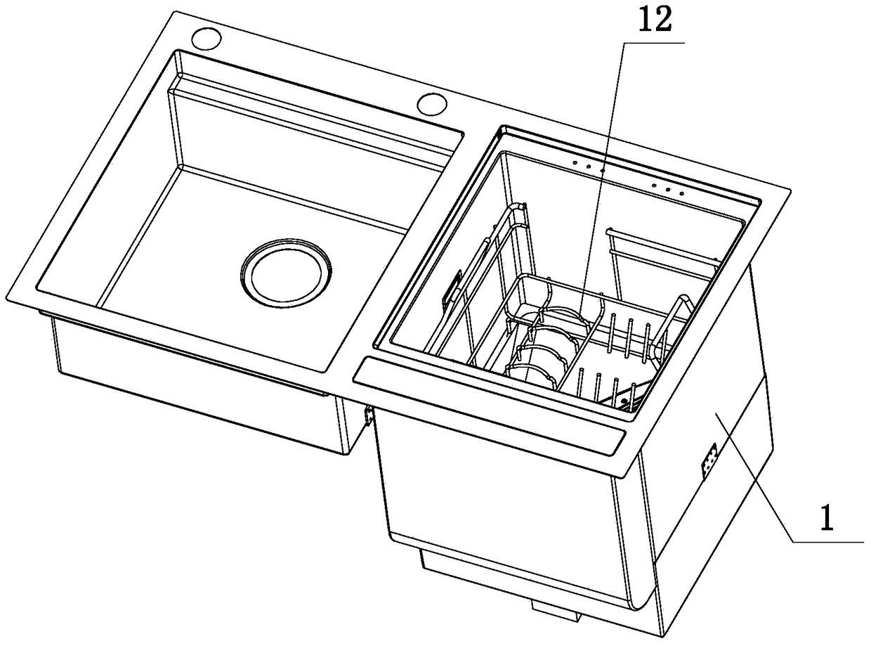 Sink type washing machine with display function