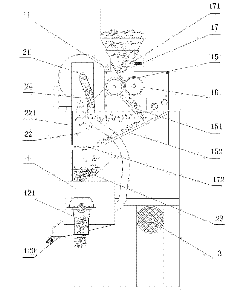 Compact type high-efficiency combined rice milling machine