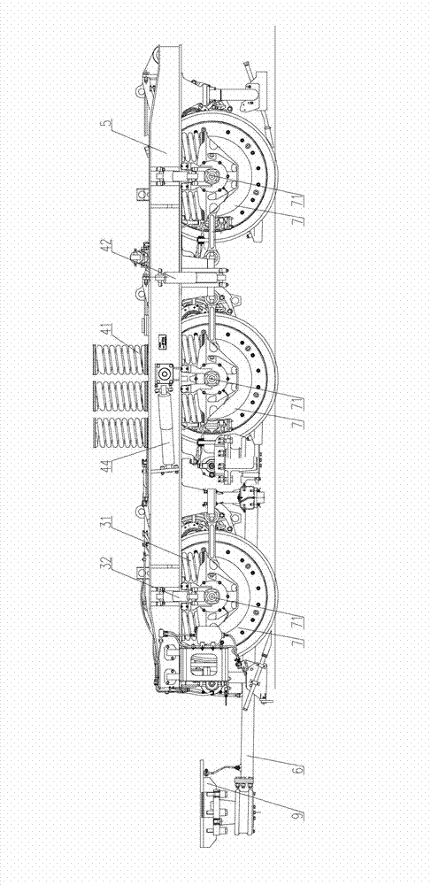 Three-axle bogie