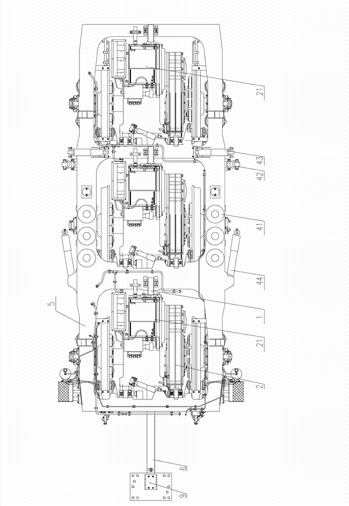 Three-axle bogie