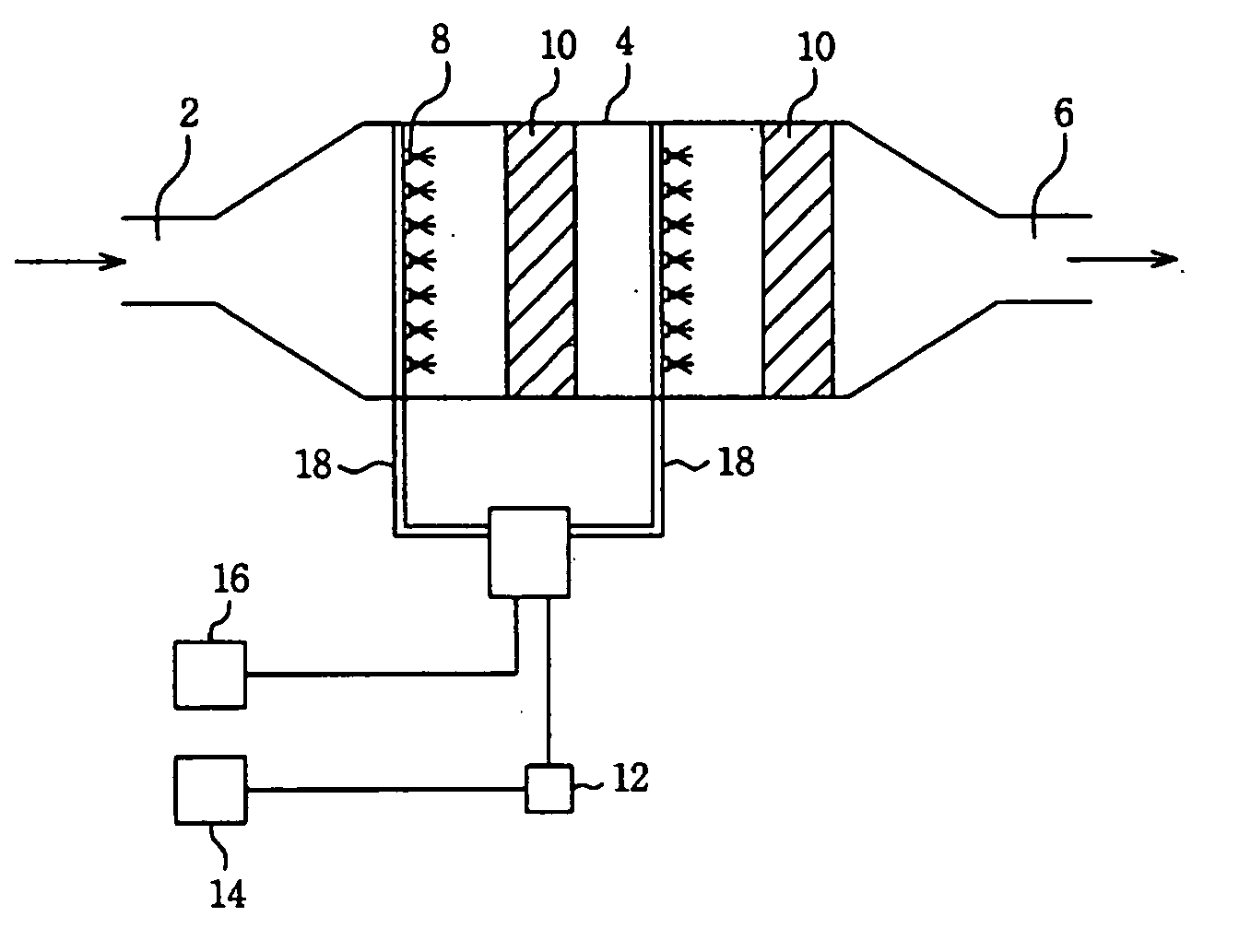 Catalytic process for nitrogen oxides reduction by multi-injection and use thereof