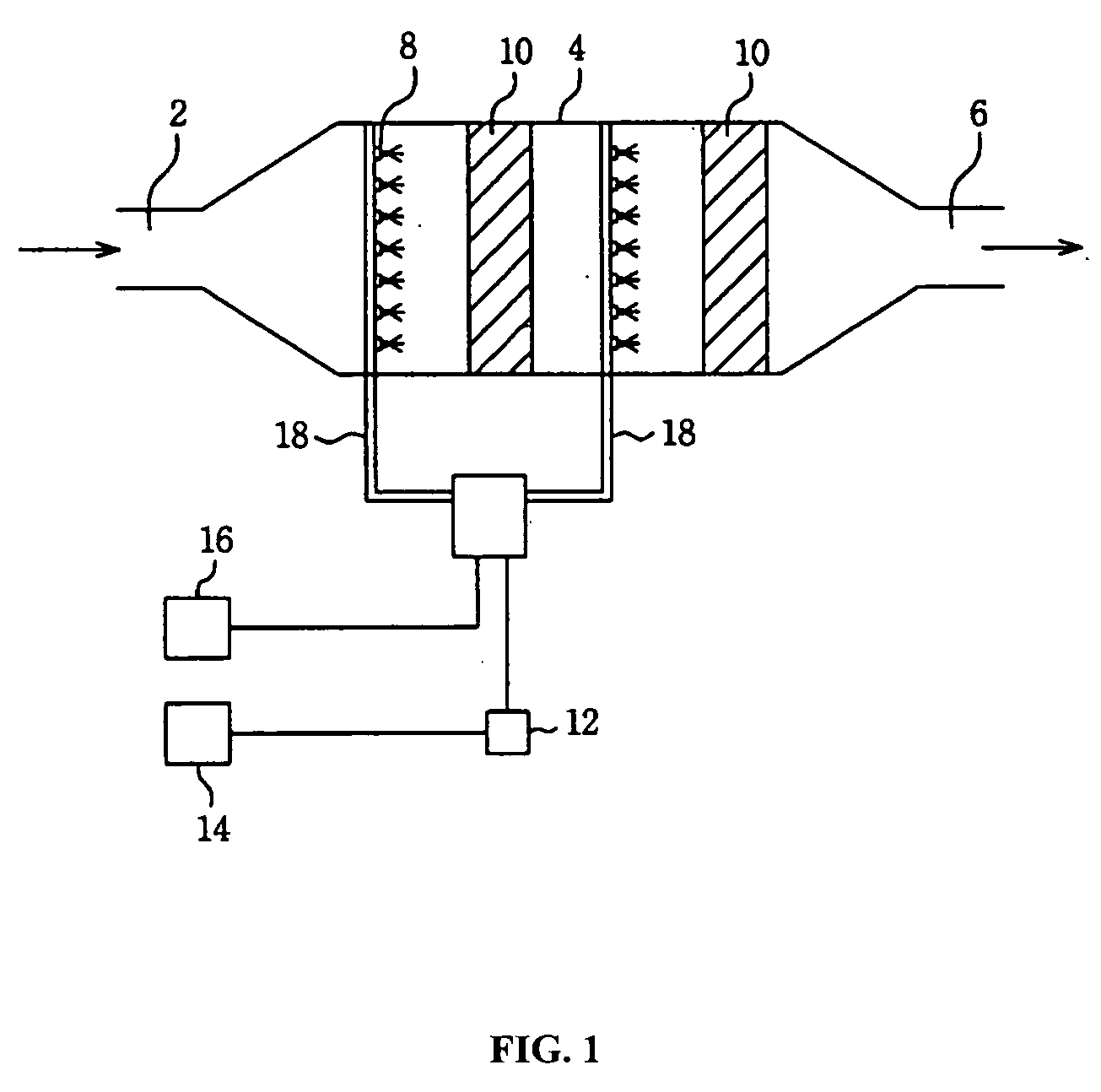 Catalytic process for nitrogen oxides reduction by multi-injection and use thereof