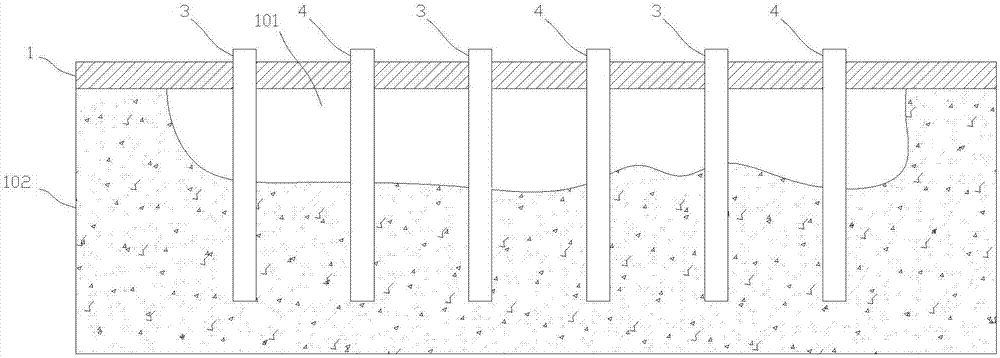 Road construction method for solving problem of pavement cavity beneath slab