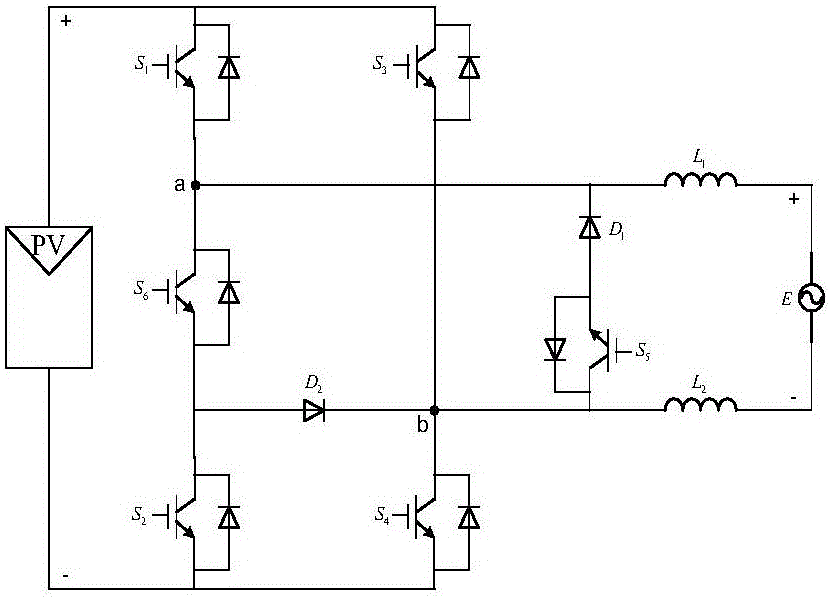 Single-phase non-isolated photovoltaic grid-connected inverter and control method thereof