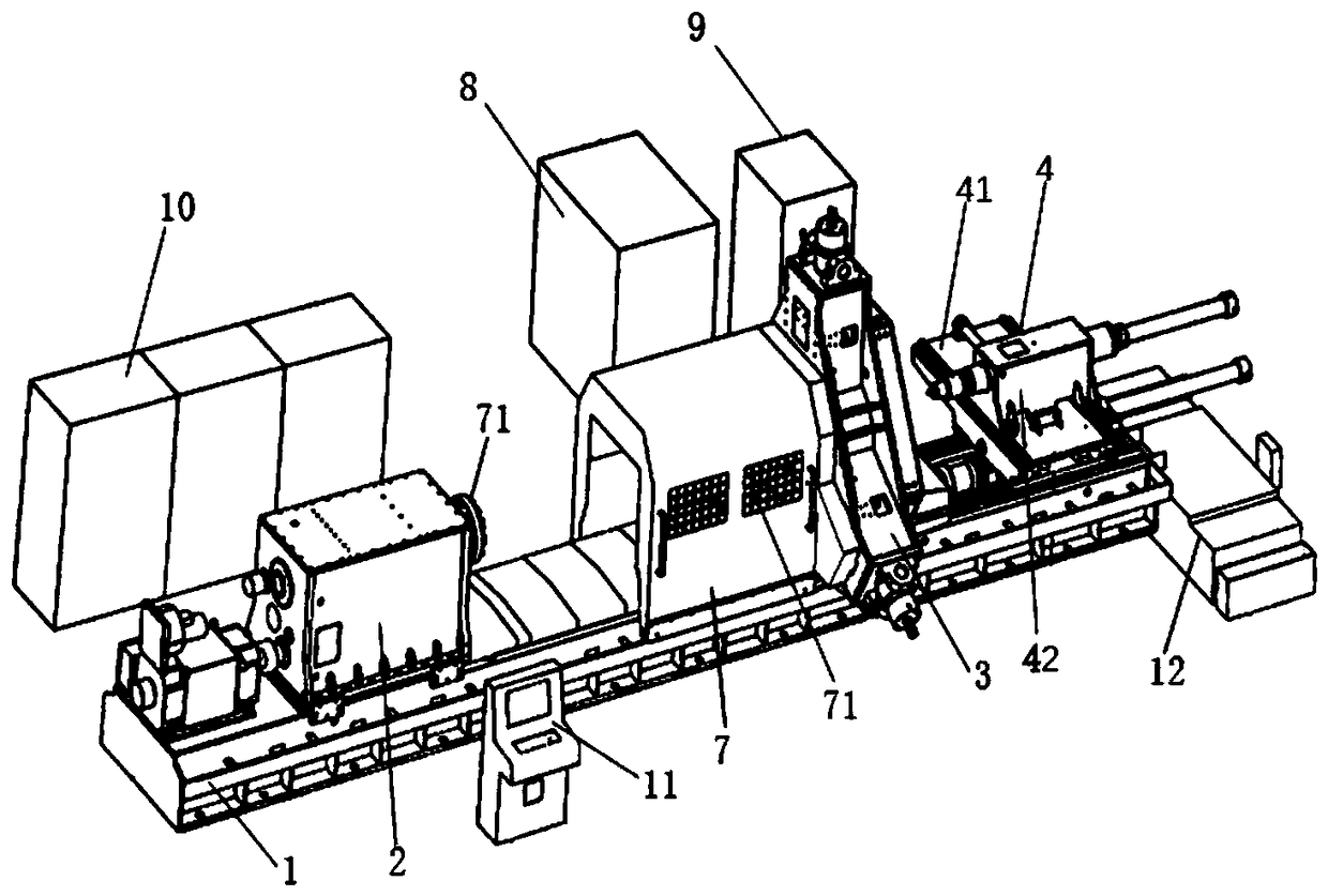 Necking-down spinning numerical-control forming equipment for corrugated pipe type thin-walled parts