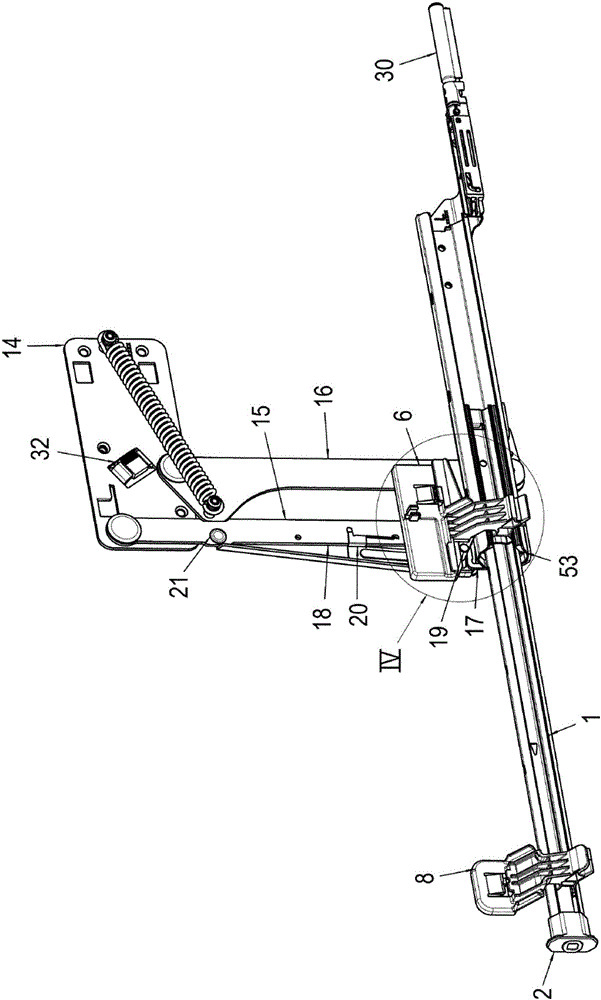 Sliding-pivoting mechanism of a shelf of a piece of furniture or of a domestic appliance, piece of furniture, and domestic appliance