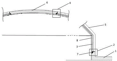 Multi-petal composite material launching box cover and preparation method thereof