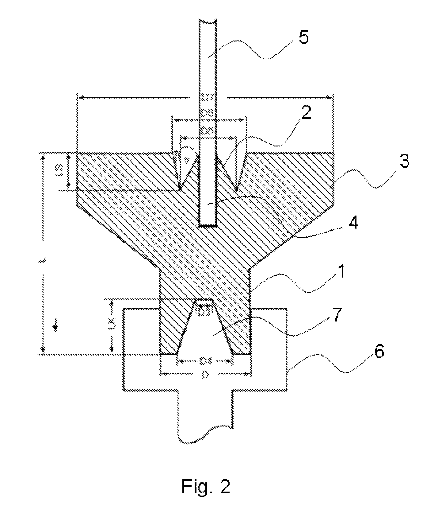 Conical graphite electrode with raised edge