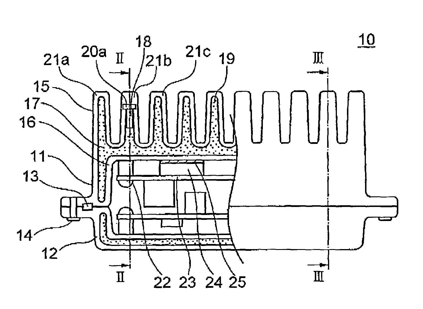 Telecommunication device including a housing having improved heat conductivity