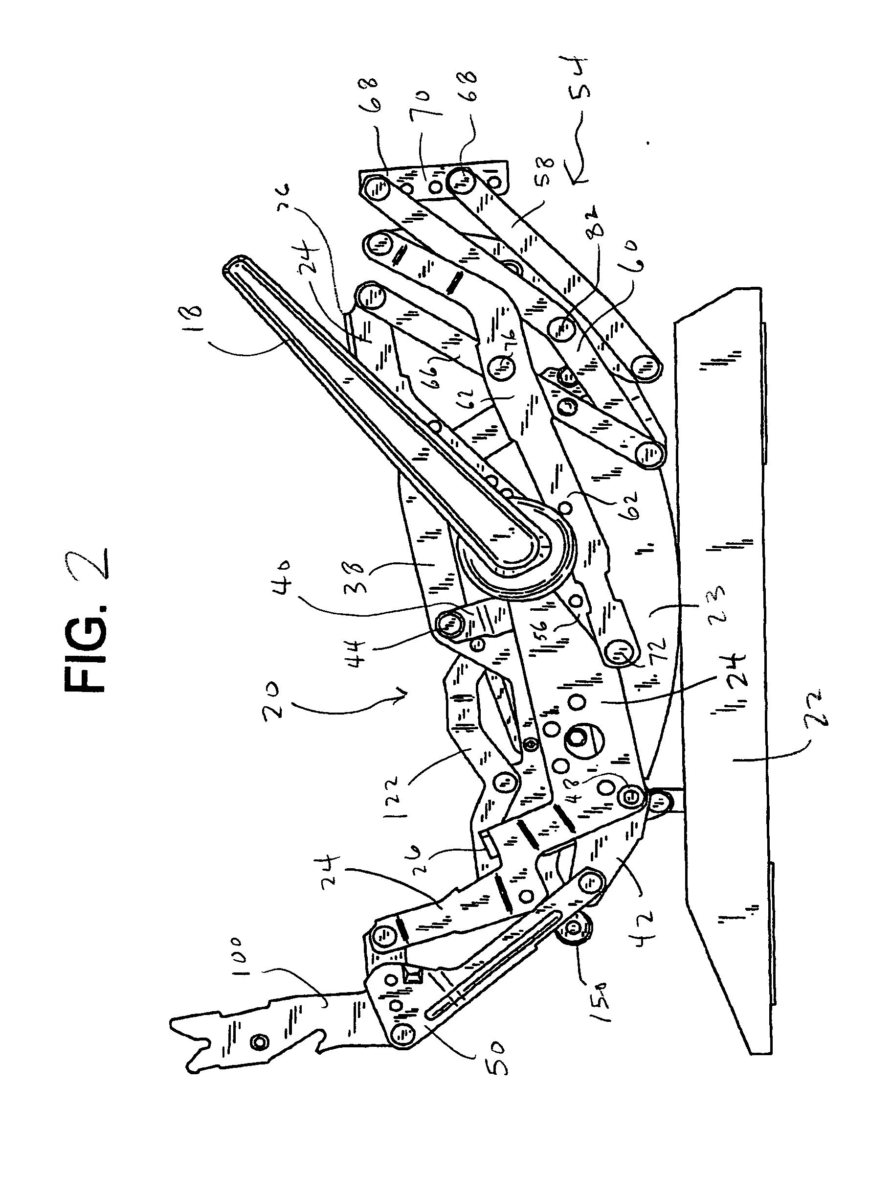 Rocker recliner mechanism