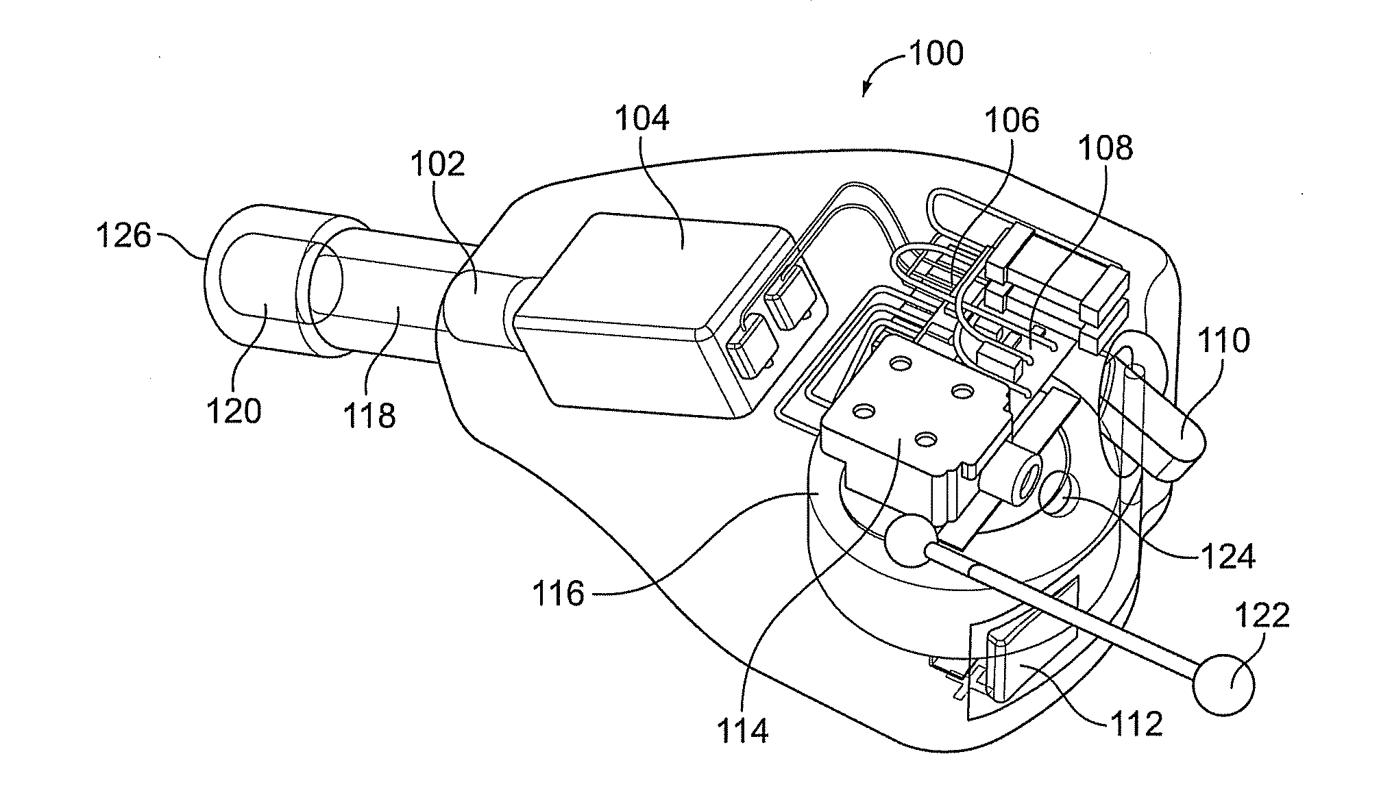 Electronic earplug with transistor switching for introducing electronic control of the gain and providing audible switch indications