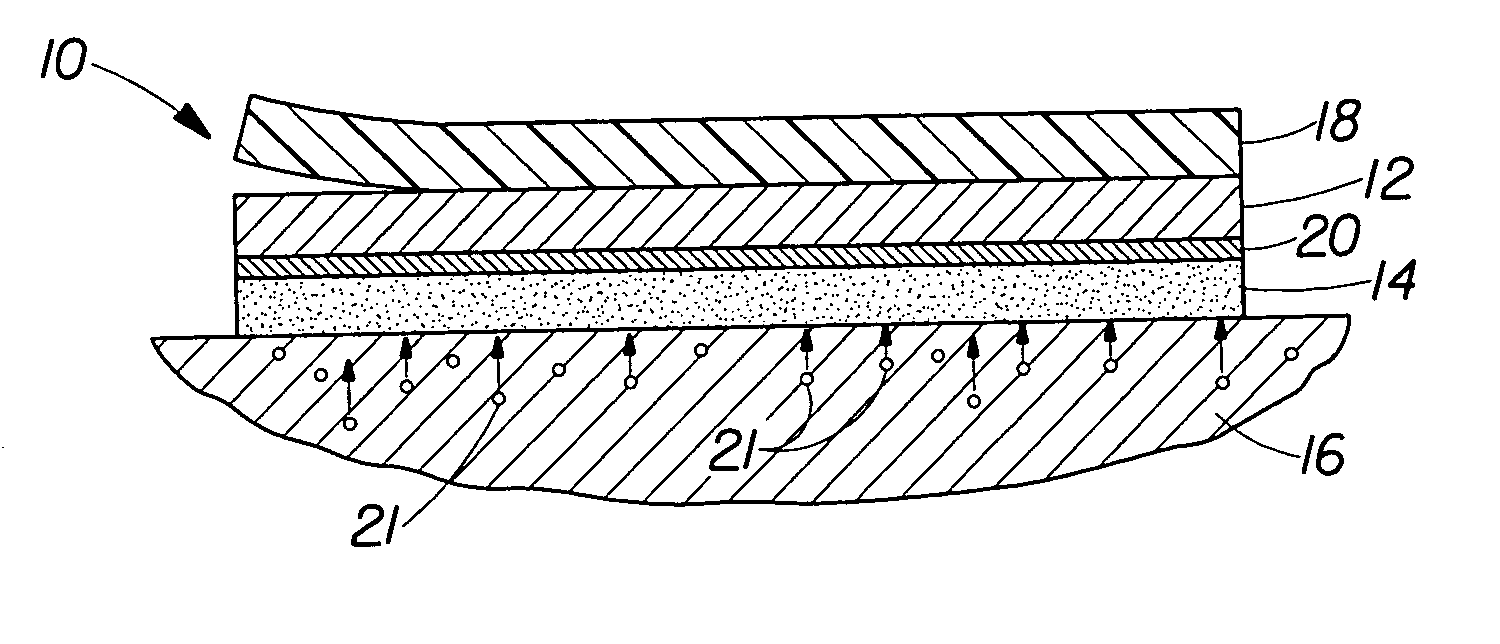 Discoloration-resistant articles for applying color on surfaces and methods of reducing discoloration in articles for applying color on surfaces