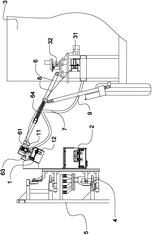 Automatic electricity conversion apparatus for rubber-tyred crane transmission