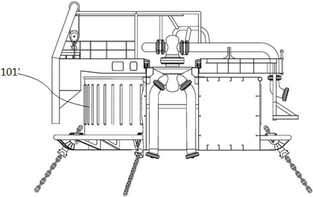 Single point mooring transferring buoy and multi-column type floating body thereof