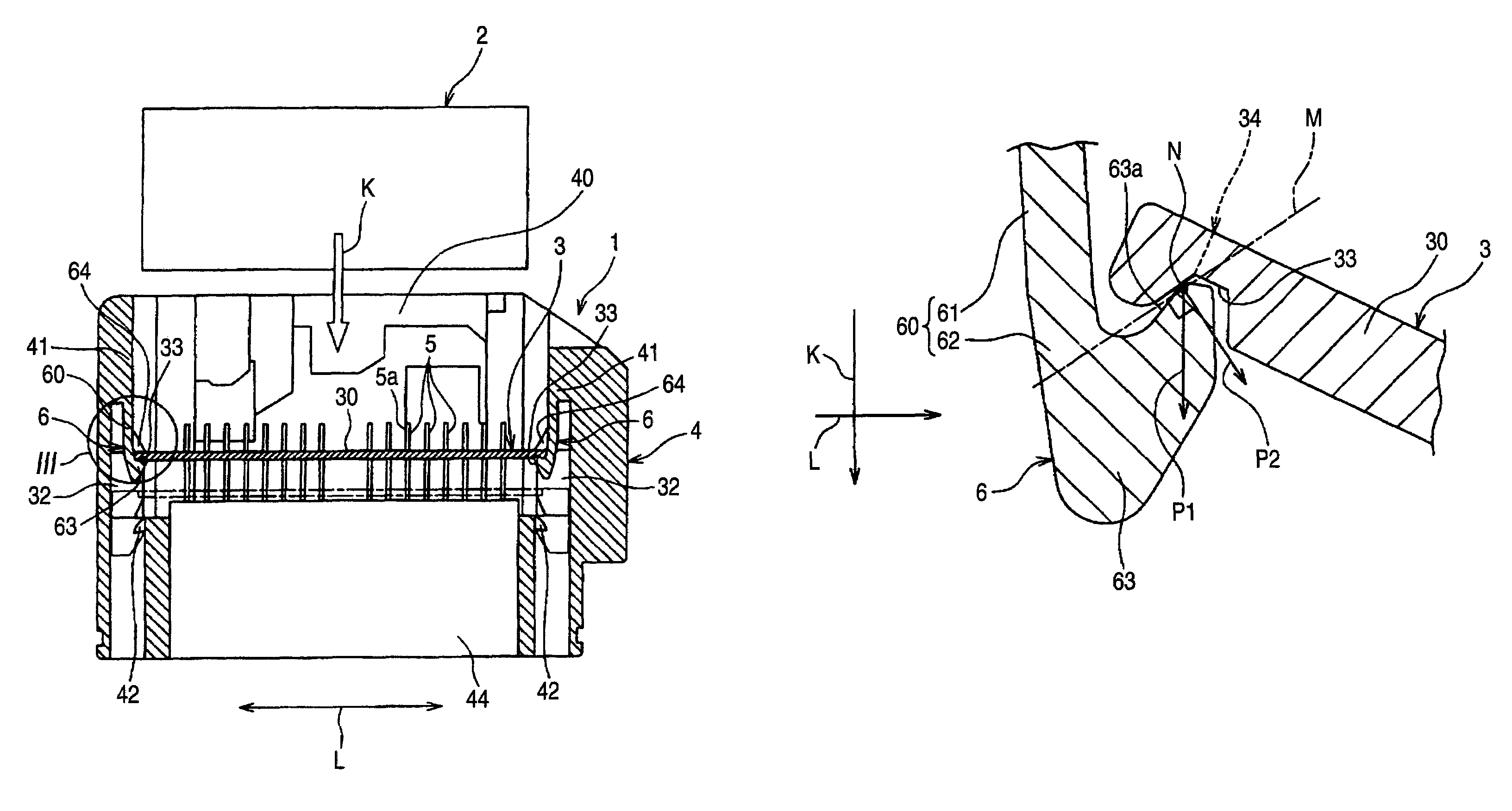 Connector with aligning plate