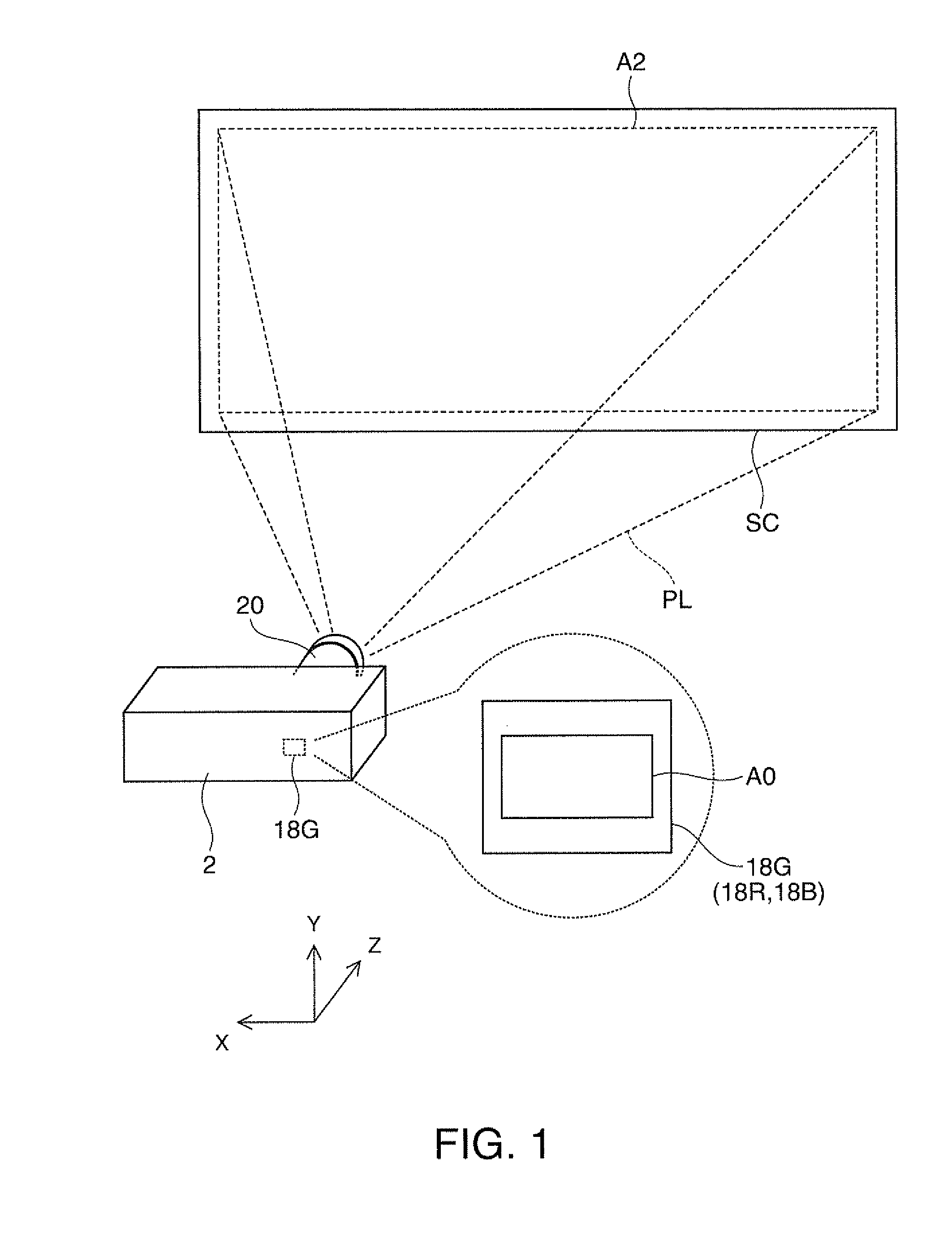 Optical projection system and projector including the same