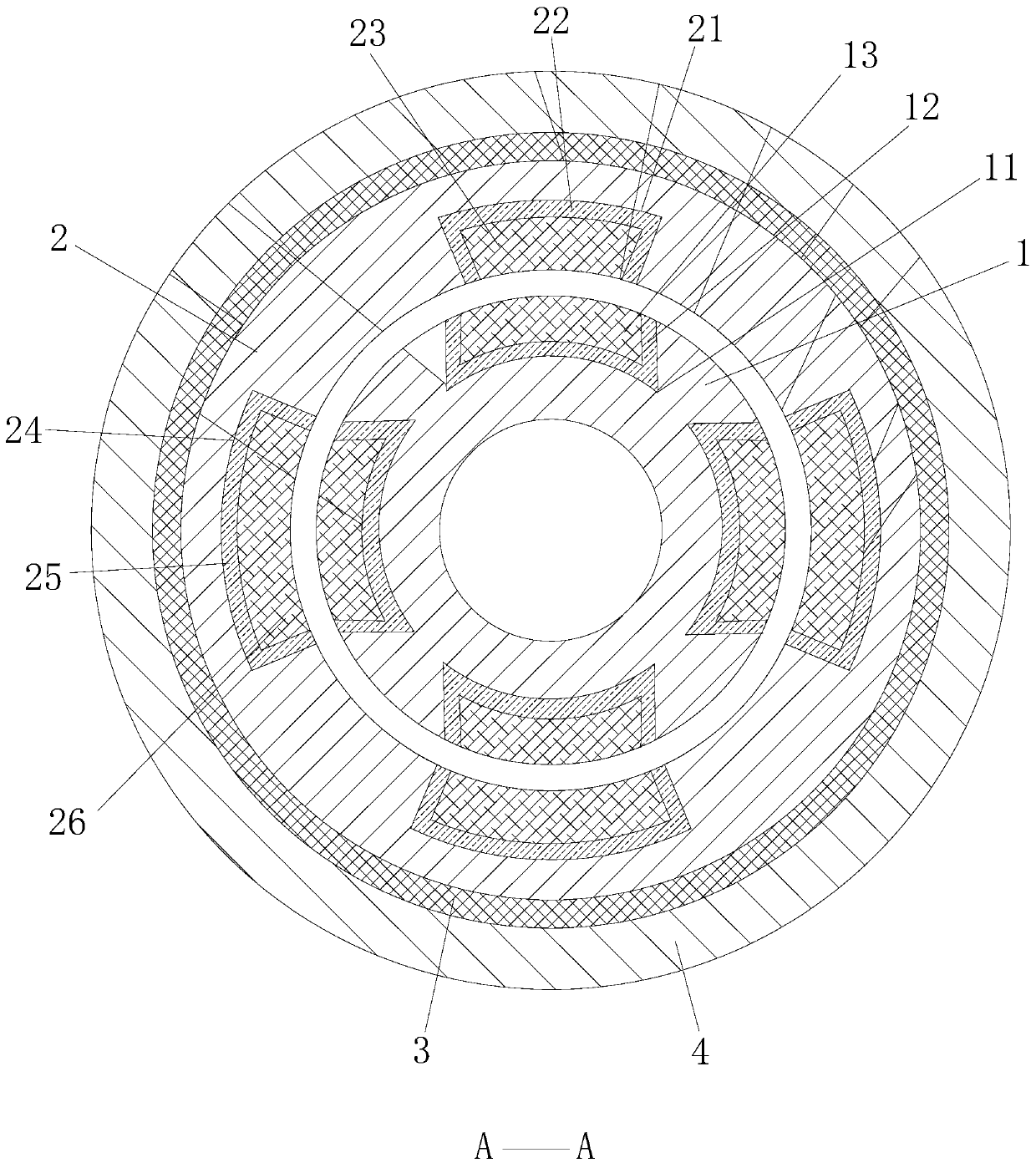 Passive type permanent magnet repulsion type magnetic bearing structure