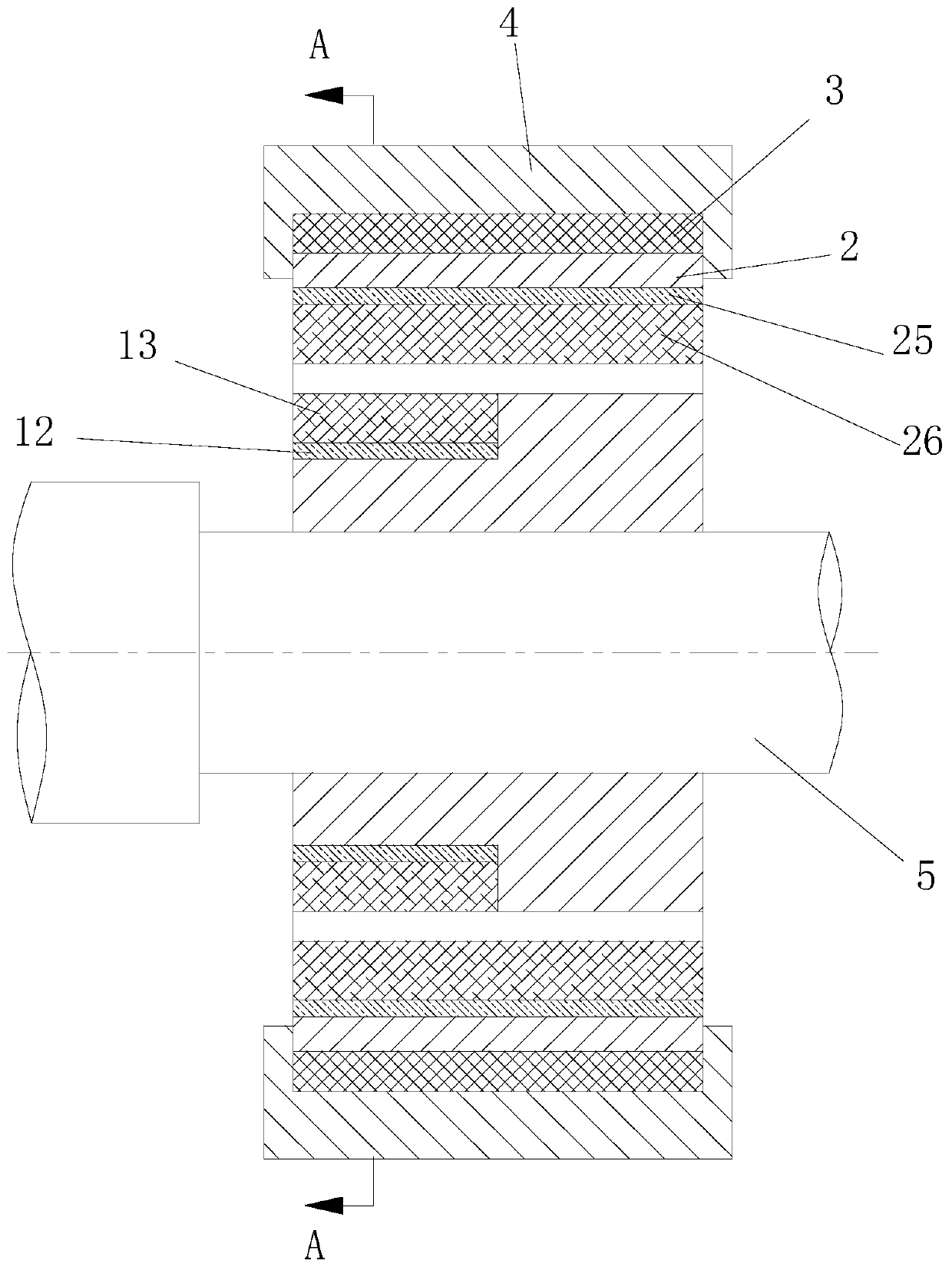 Passive type permanent magnet repulsion type magnetic bearing structure