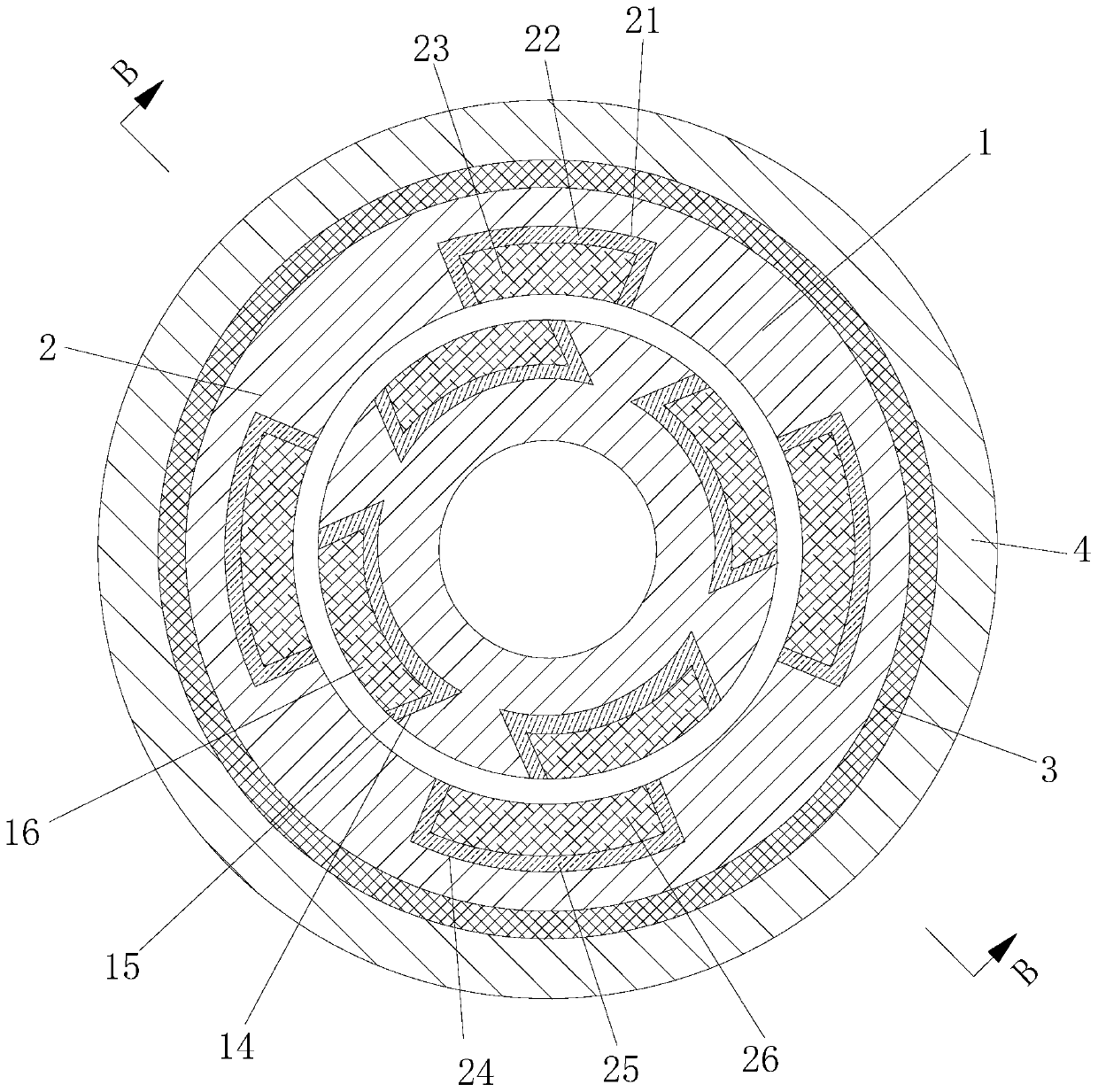 Passive type permanent magnet repulsion type magnetic bearing structure