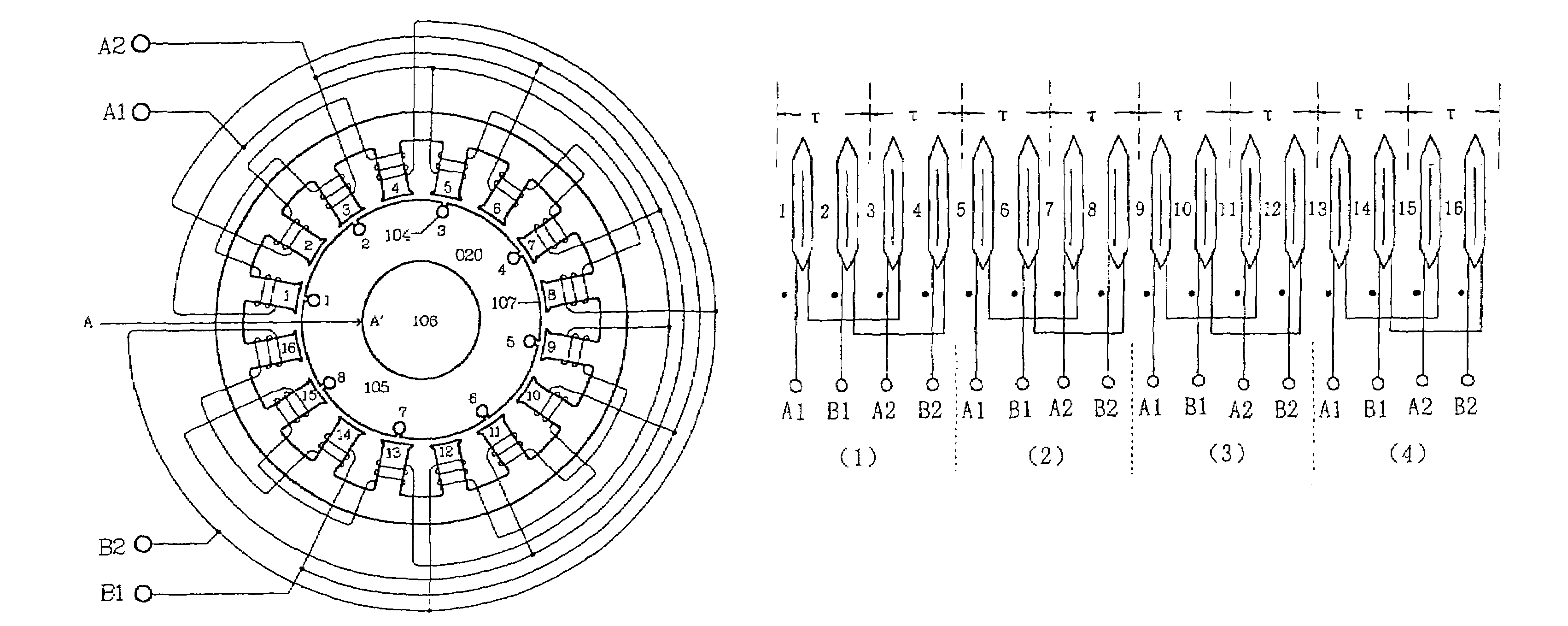 Switching pattern AC induction motor