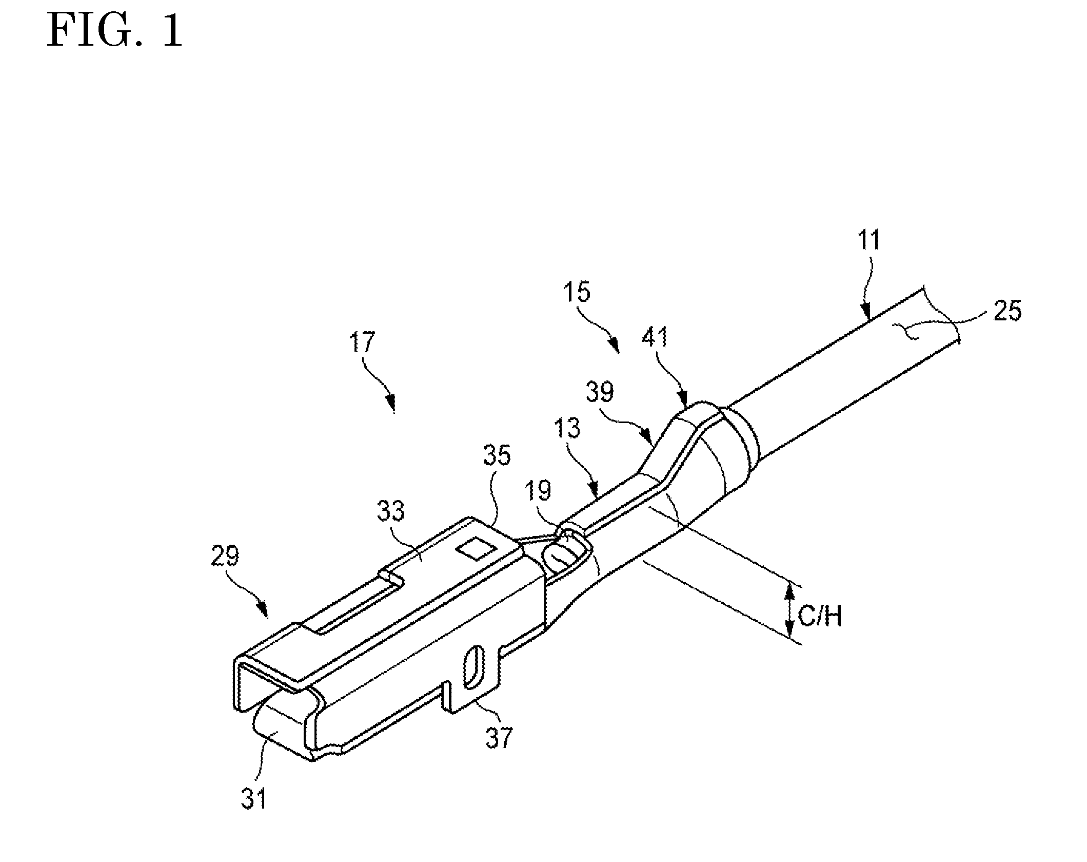 Structure for connecting crimping terminal and electric wire